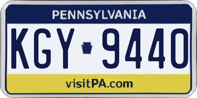 PA license plate KGY9440