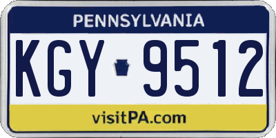 PA license plate KGY9512