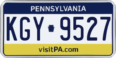 PA license plate KGY9527