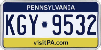 PA license plate KGY9532