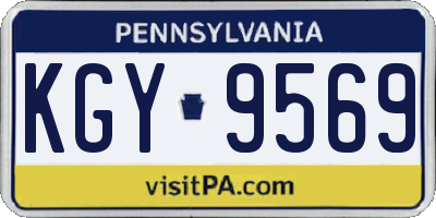 PA license plate KGY9569