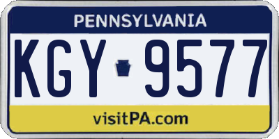 PA license plate KGY9577