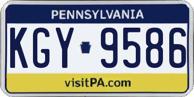 PA license plate KGY9586