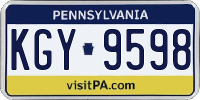 PA license plate KGY9598