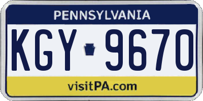 PA license plate KGY9670