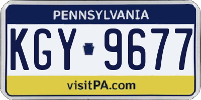 PA license plate KGY9677