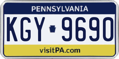 PA license plate KGY9690
