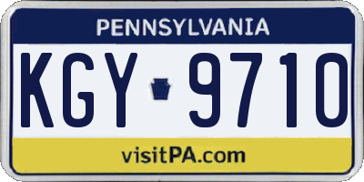 PA license plate KGY9710