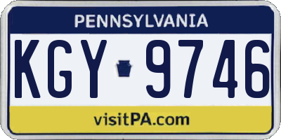 PA license plate KGY9746