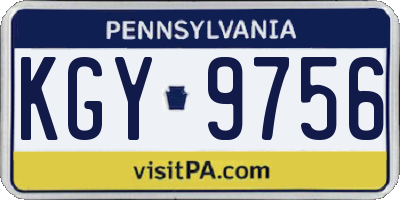 PA license plate KGY9756
