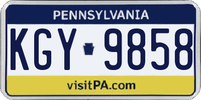 PA license plate KGY9858