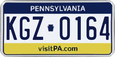 PA license plate KGZ0164