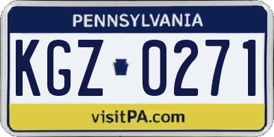 PA license plate KGZ0271