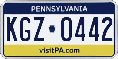 PA license plate KGZ0442