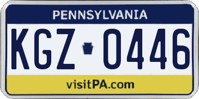 PA license plate KGZ0446