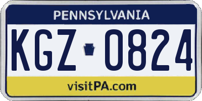 PA license plate KGZ0824
