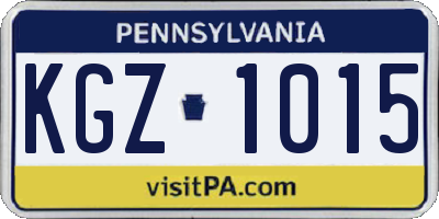 PA license plate KGZ1015