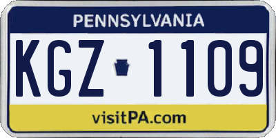PA license plate KGZ1109