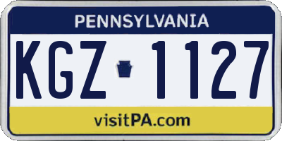 PA license plate KGZ1127