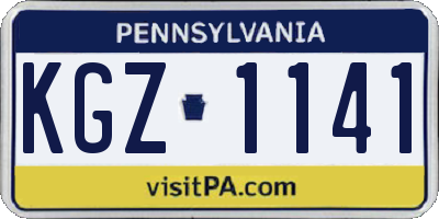 PA license plate KGZ1141