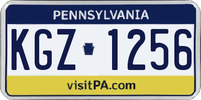 PA license plate KGZ1256