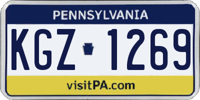 PA license plate KGZ1269