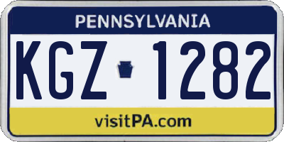 PA license plate KGZ1282
