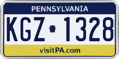 PA license plate KGZ1328