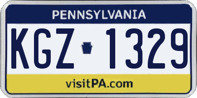 PA license plate KGZ1329