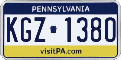 PA license plate KGZ1380