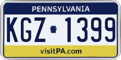 PA license plate KGZ1399
