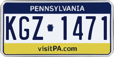 PA license plate KGZ1471