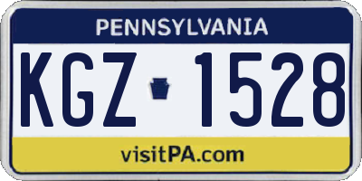 PA license plate KGZ1528