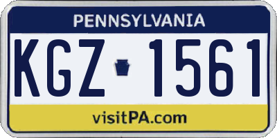 PA license plate KGZ1561