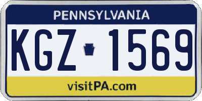 PA license plate KGZ1569