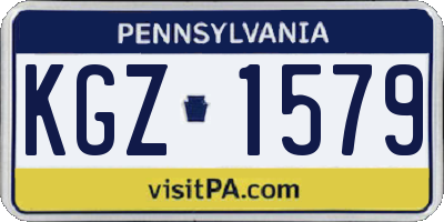 PA license plate KGZ1579