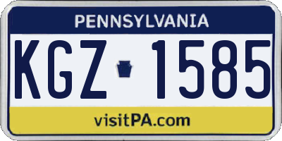 PA license plate KGZ1585
