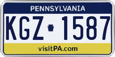 PA license plate KGZ1587