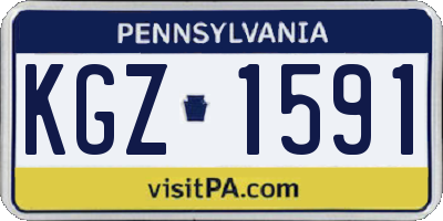 PA license plate KGZ1591