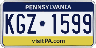 PA license plate KGZ1599
