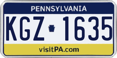 PA license plate KGZ1635