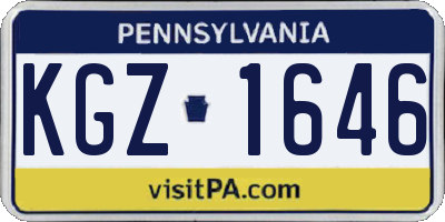 PA license plate KGZ1646