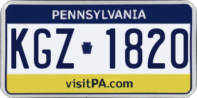 PA license plate KGZ1820