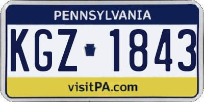PA license plate KGZ1843