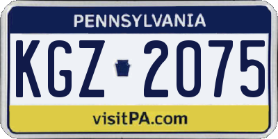 PA license plate KGZ2075
