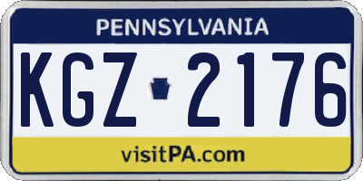 PA license plate KGZ2176