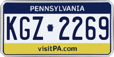 PA license plate KGZ2269