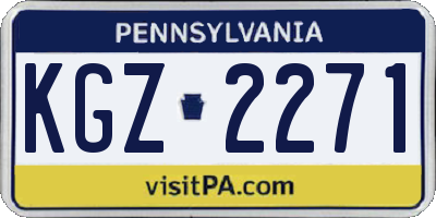 PA license plate KGZ2271