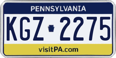 PA license plate KGZ2275