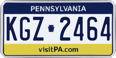 PA license plate KGZ2464